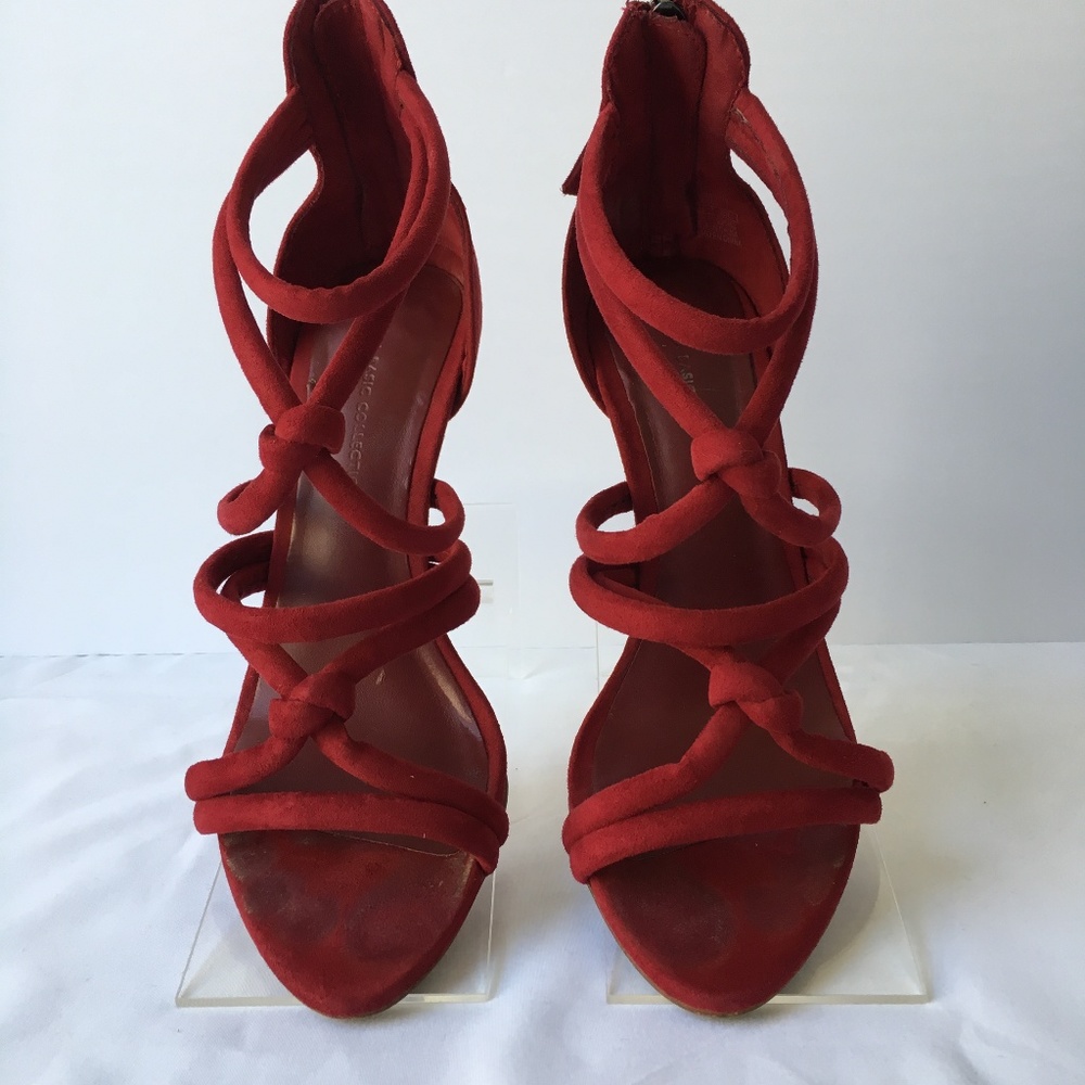 Zara Knotted High Heel Sandals Zipper BackSize 5